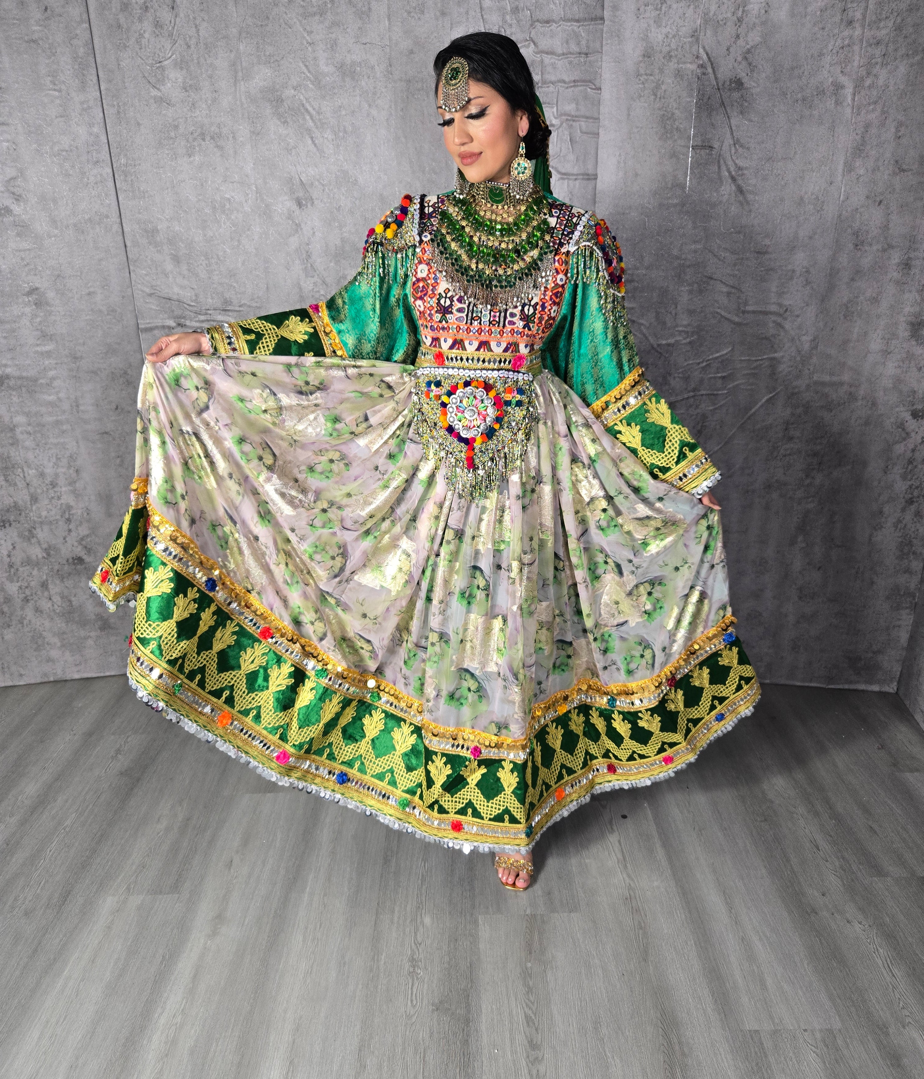 Creamy Green Barosha Dress