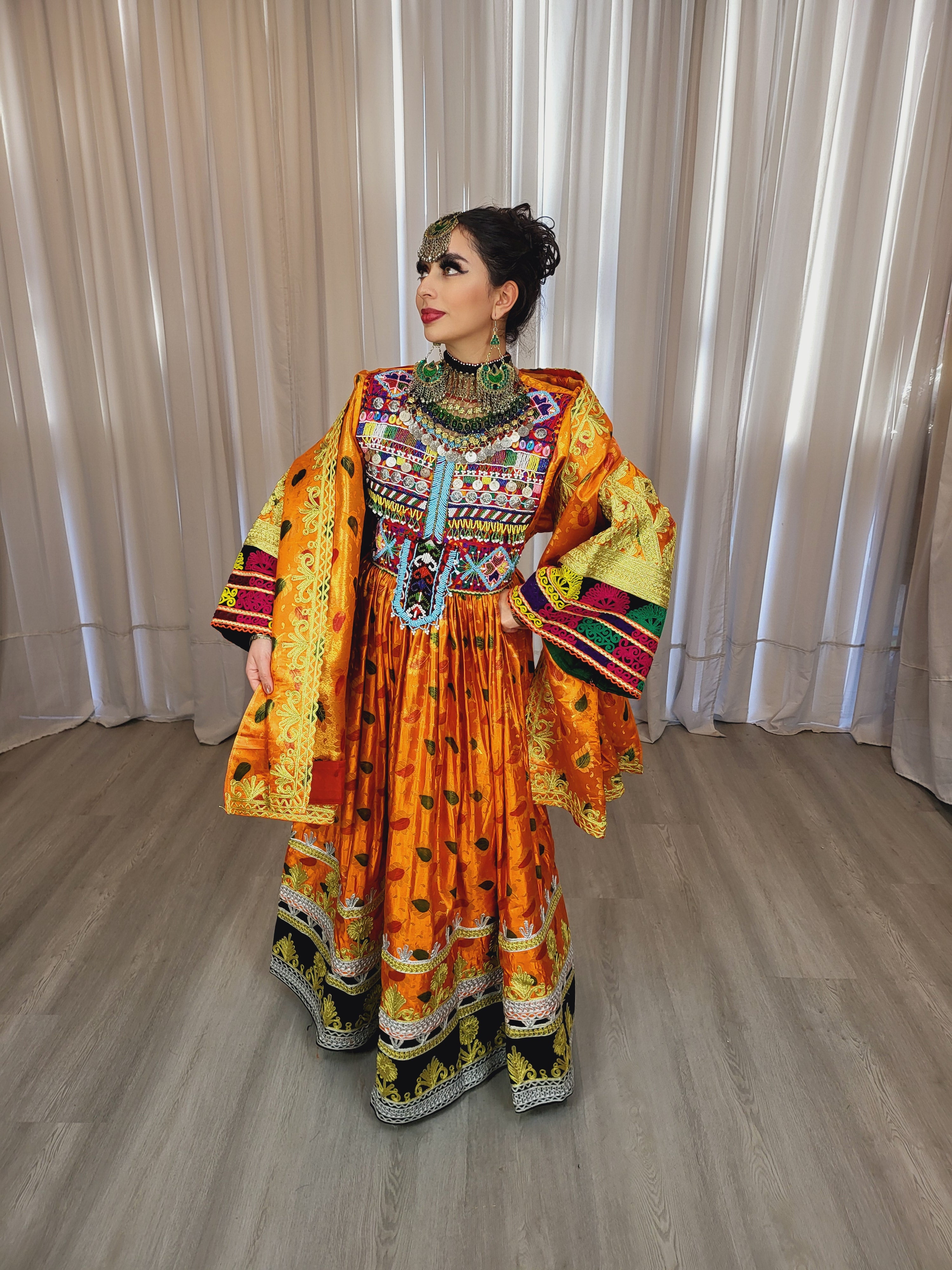 Orange Banaras Dress